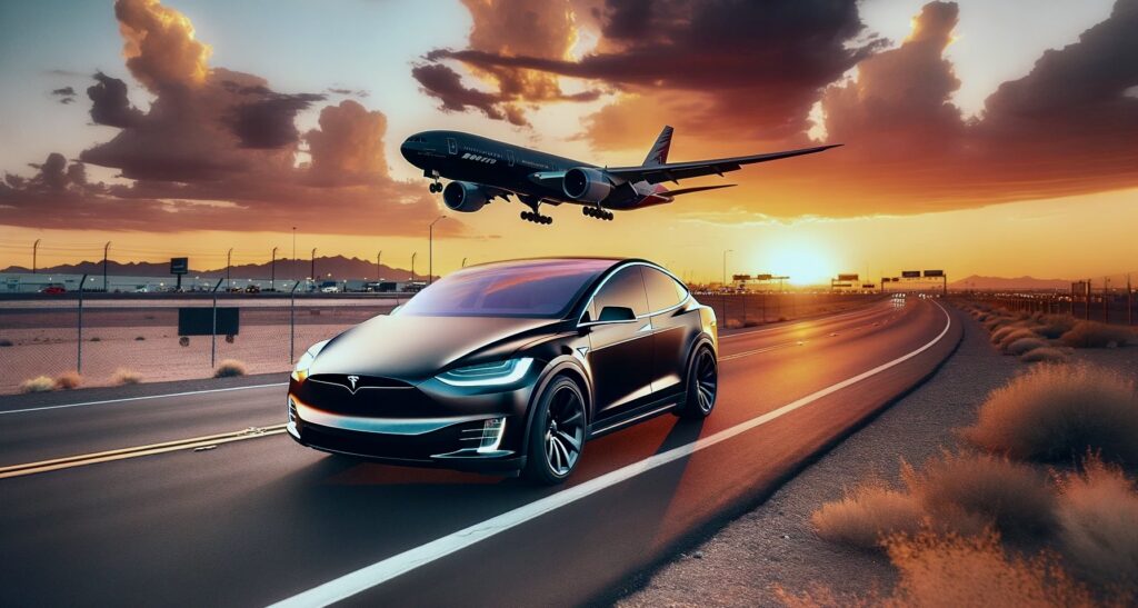 BESOKEV airport transportation in Cave Creek, Carefree and North Scottsdale featuring the Tesla Model X black car service. An alternative to Uber and Lyft rideshare companies.