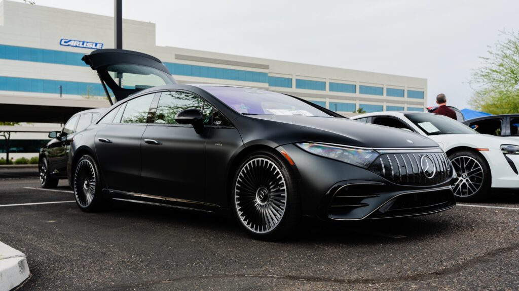 Mercedes-Benz EQS AMG on display at BESPOKEV Cars and Coffee in Scottsdale, AZ.