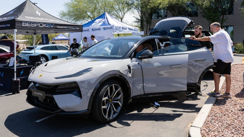 BESPOKEV Cars and Coffee event featuring the Lotus Eletre in Scottsdale, AZ.